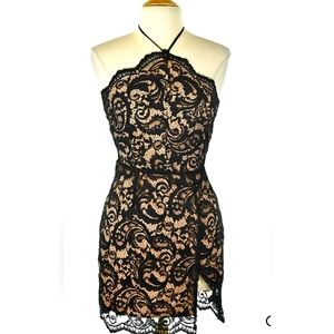 Tobi black lace halter dress size S